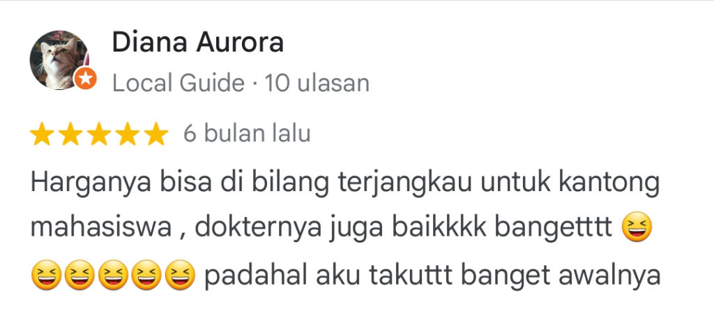 Dokter Gigi Terbaik Medan - Review Diana Aurora