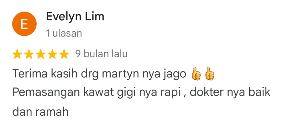 Dokter Gigi Terbaik Medan - Review Evelyn Lim