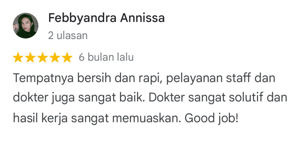 Dokter Gigi Terbaik Medan - Review Febbyandra Annissa