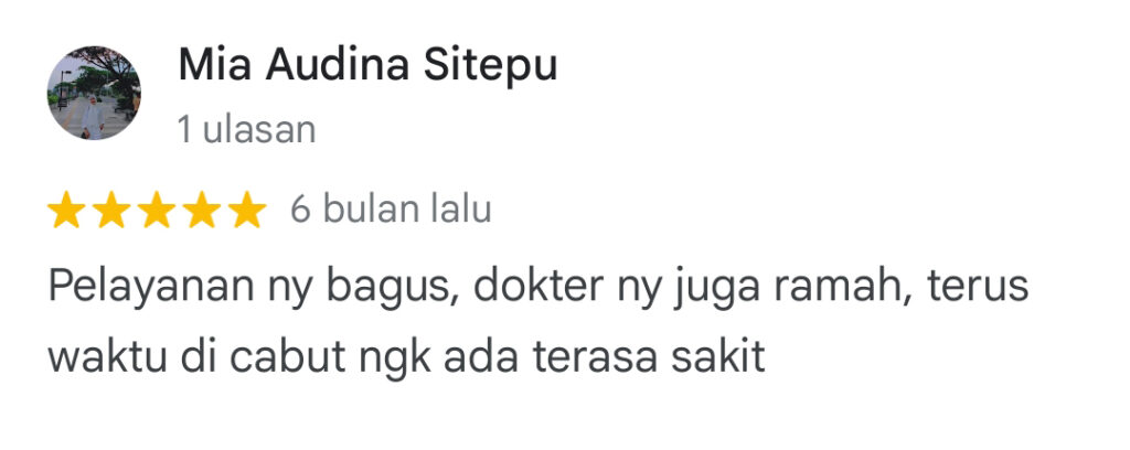 Dokter Gigi Terbaik Medan - Review Mia Audina Sitepu