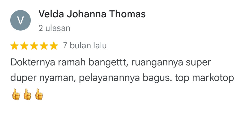 Dokter Gigi Terbaik Medan - Review Velda Johanna Thomas